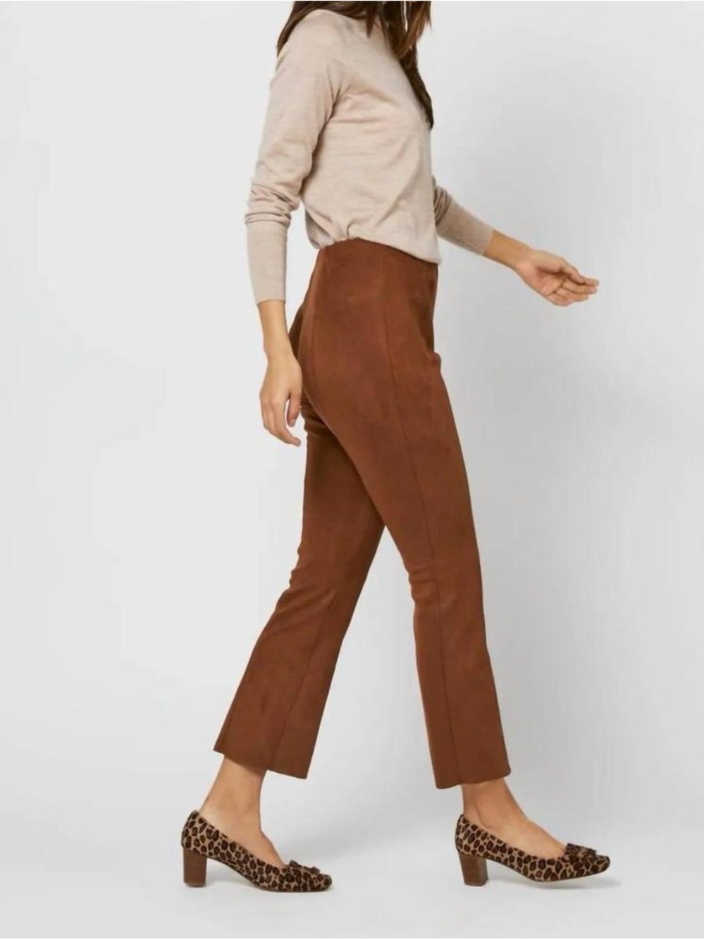 Ann Mashburn Faye Flare Cropped Pull-On Pants Ponte Knit Kick Flare XS